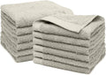 100% Cotton Washcloths Set 13” x 13” | Silver Towels | Set of 12 Ultra Soft and by Weidemans