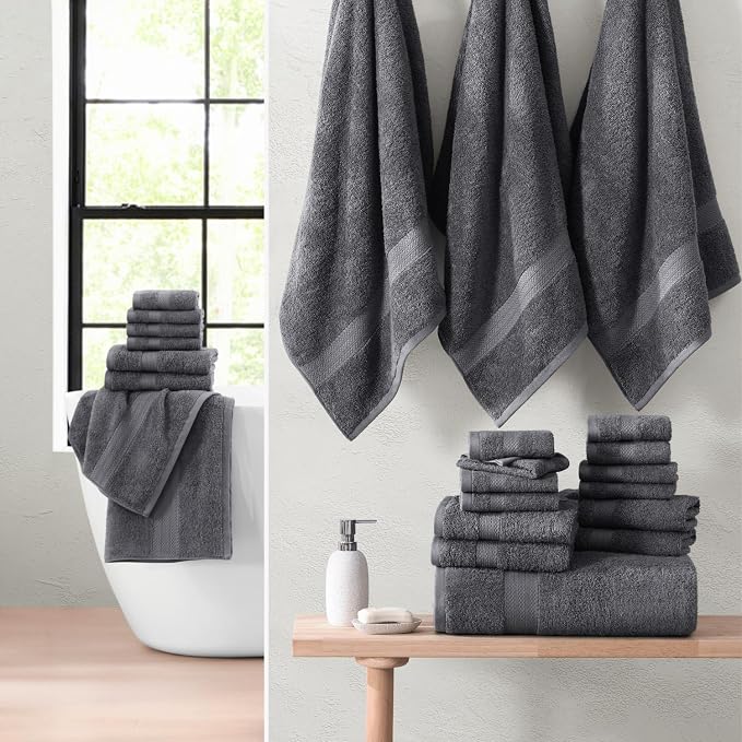 LANE LINEN 100% Cotton Bath Towels Set - Image 3