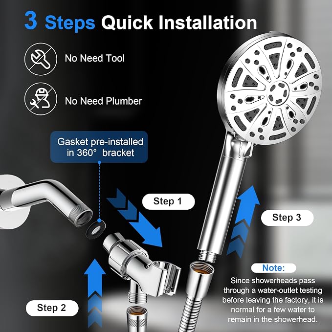 Filtered Shower Head with Handheld, FunnyAir Filtered Shower Head with 3-PCS - Image 9