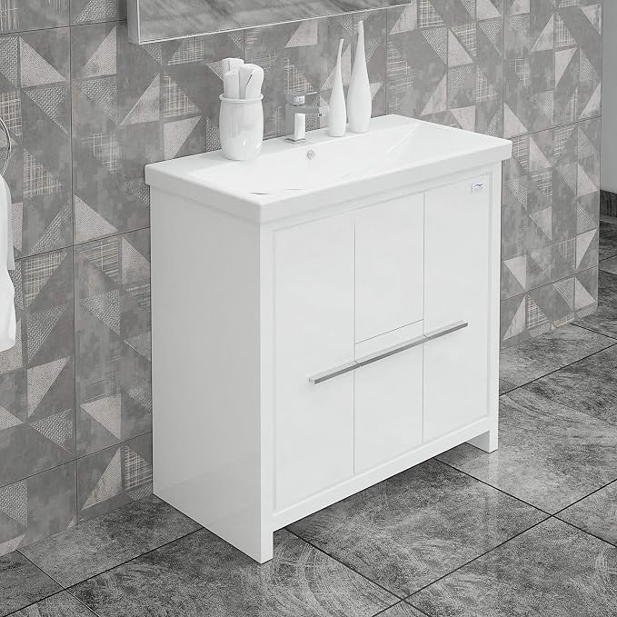 36 Inch Single Sink Bathroom Vanity | Made of Wood | Soft Closing Doors & - Image 2
