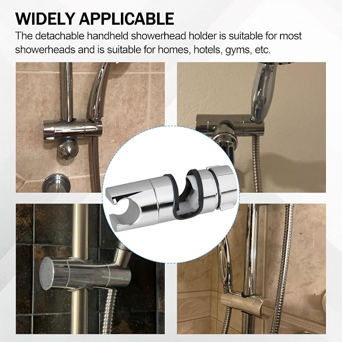 Adjustable Shower Head Holder for Slide Bar Universal 18-25MM O.D., Shower Head - Image 6