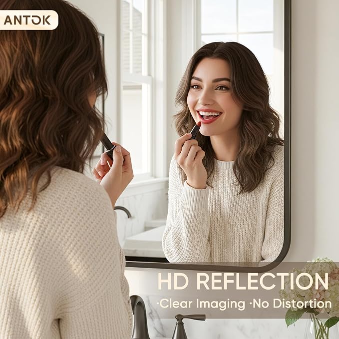 Antok 2-Pack Bathroom Mirrors, Decorative Mirror Vanity Mirror Aluminum Alloy - Image 6