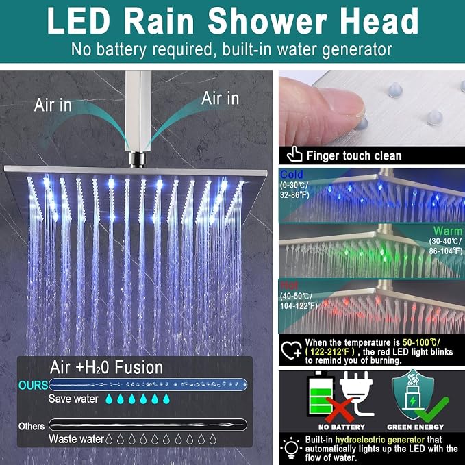 Enga Rain Shower Jet Thermostatic System Work At the Same Time, Body Spray - Image 3