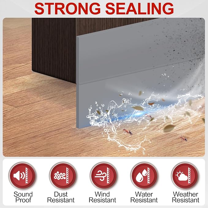 MYFAMIREA Door Weather Stripping 2IN x 10FT Door Draft Stopper Seal Tape - Image 3