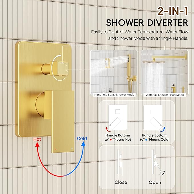 Gold Shower System, Shower Faucet Set - Image 7