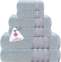 CASA COPENHAGEN Zero Twist, 6 Pieces Set 100% Cotton 0" Twist Towel Set- Grey by CASACOPENHAGEN