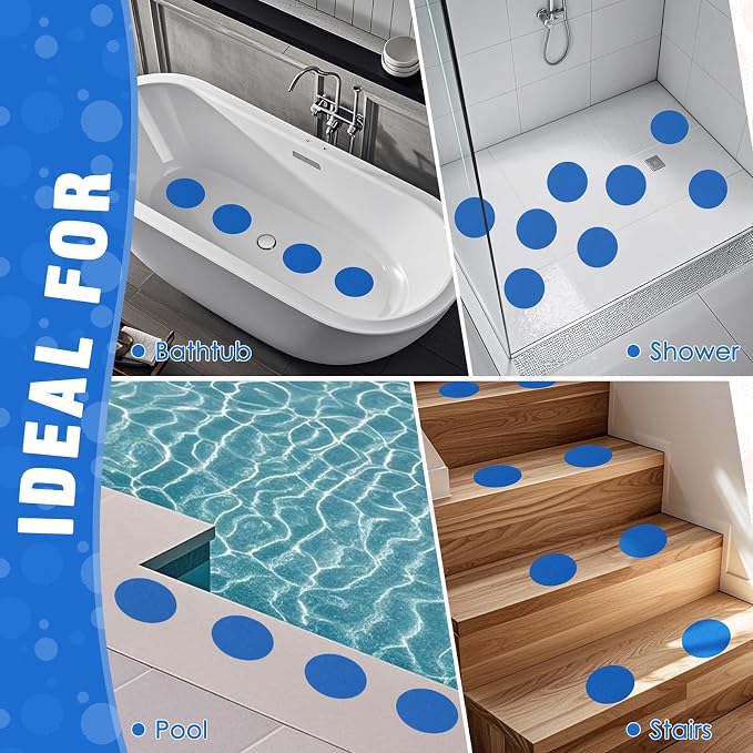 S&X 24 Pcs Non Slip Shower Stickers, High Traction Bathtub Dots, Durable Grit - Image 6