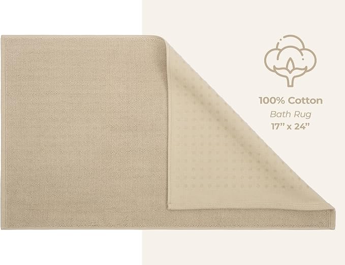 American Soft Linen Bath Rug, 17 in 24 in 100% Cotton Bath Mats Rugs - Image 5