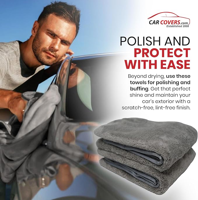 Platinum Microfiber Towels for Cars Extra Large Towel Set of 2 Drying Towels - Image 8