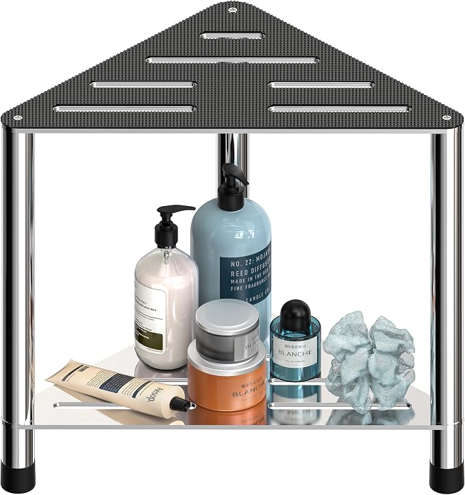 Stainless Steel Large Shower Stool by Unknown