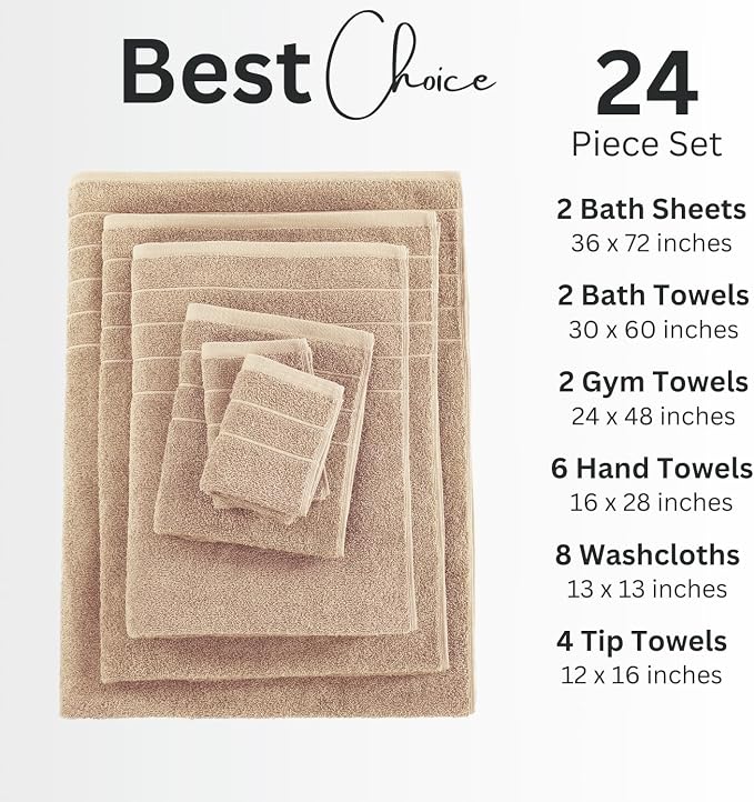 Casa Platino 100% Mercerized Cotton Bathroom Towels Set - Image 4