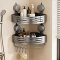 Corner Suction Cup Shower Caddy, No-Drilling Aluminum Shower Shelf by Unknown