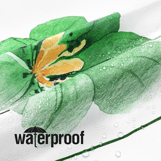 Gibelle Watercolor Floral Shower Curtain, Emerald Green Beige Flower Shower - Image 3