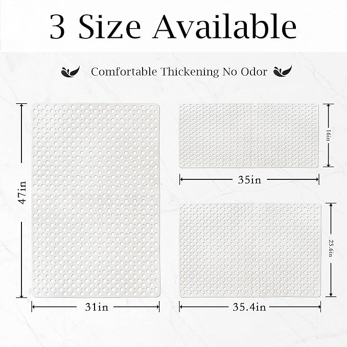 Large Non Slip Shower/Bath Mat for Inside Shower, 35.4x23.6 Inch Anti-Slip - Image 8