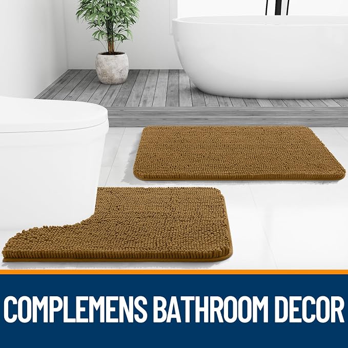 OLANLY Bathroom Rugs 30x20, Extra Soft Absorbent Chenille Bath Rugs, Rubber - Image 7