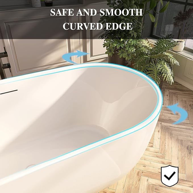 59" Acrylic Freestanding Bathtub, Free Standing Tub, Stand Alone Tub - Image 7