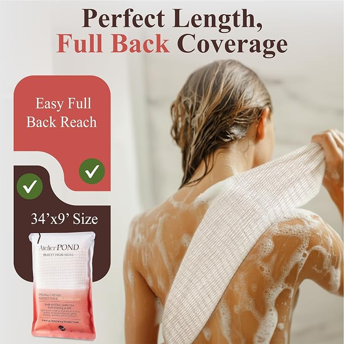 Korean Exfoliating Washcloth – Non Irritating Cotton-Blend Exfoliating Shower - Image 5