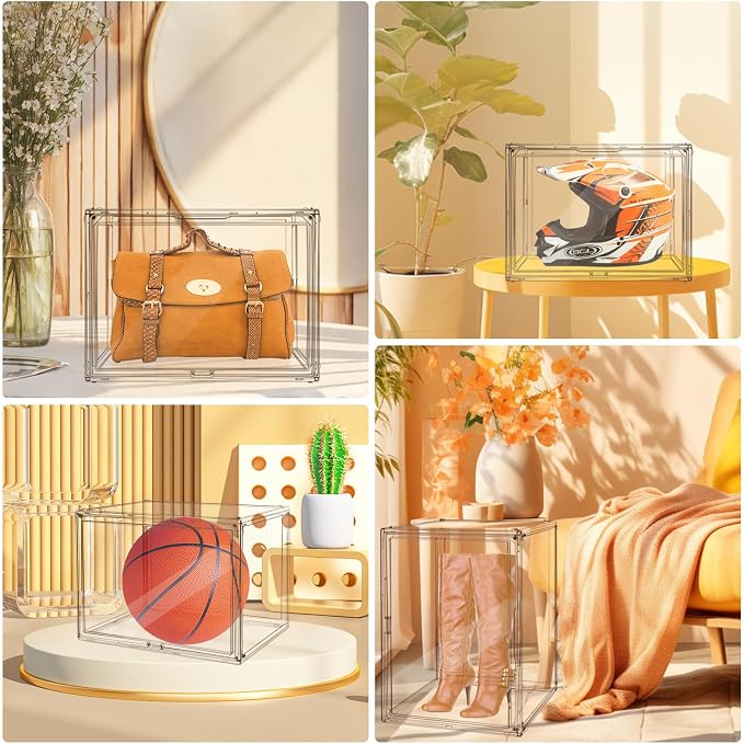 3Pack Extra Large 17.7"X13"X13" Clear Acrylic Organizer Box Display Case - Image 5
