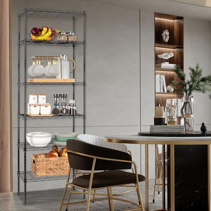 6 Tier Storage Racks Shelving, Heavy Steel Pantry Shelves, Adjustable Wire - Image 8