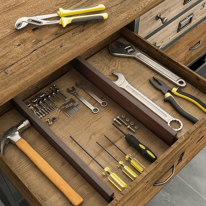BAMEOS Drawer Divider, Expandable Bamboo Separators Adjustable Utensil Knife - Image 4