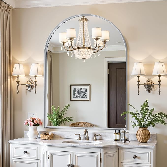 Arched Mirror 30"x40", Bathroom Mirror, Wall Mounted Vanity Mirror by AntokMirror