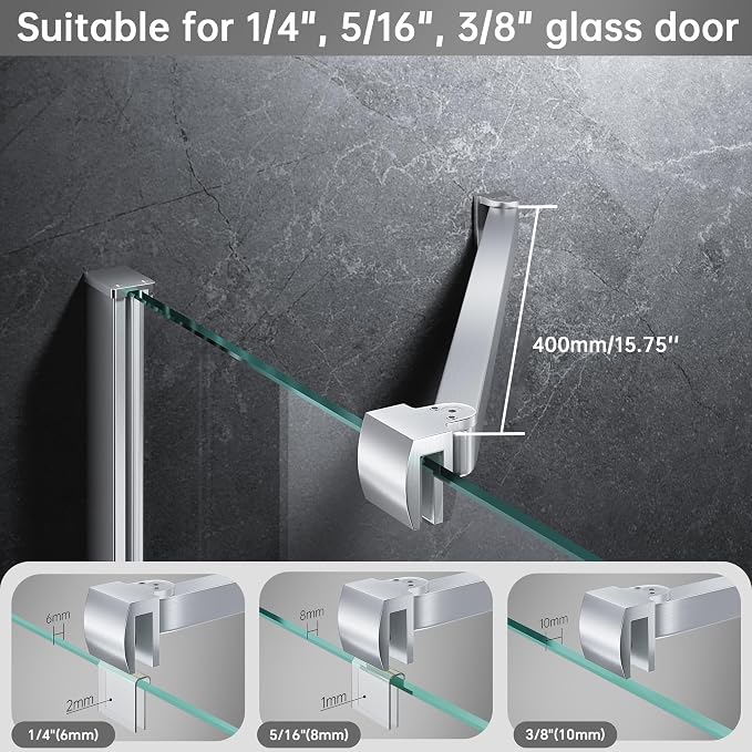 Frameless Shower Door Support Bar, Stainless Steel Wall-to-Glass Support Arm to - Image 5