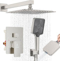 Shower System 10IN Modern Rain Brass Faucet Set by JQBQS