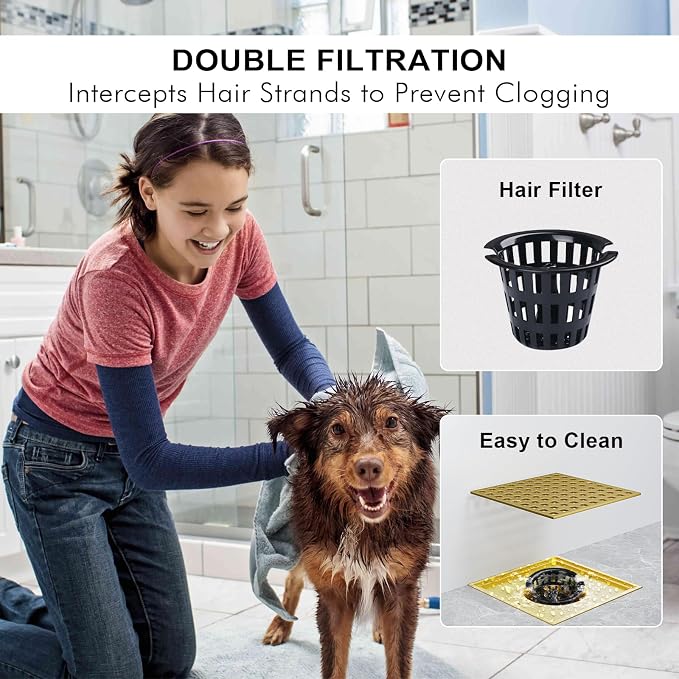 Brushed Gold Shower Drain 4-1/4 Inch - Image 3