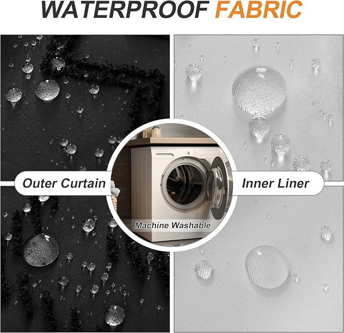 No Hooks Stall Shower Curtain - Image 4