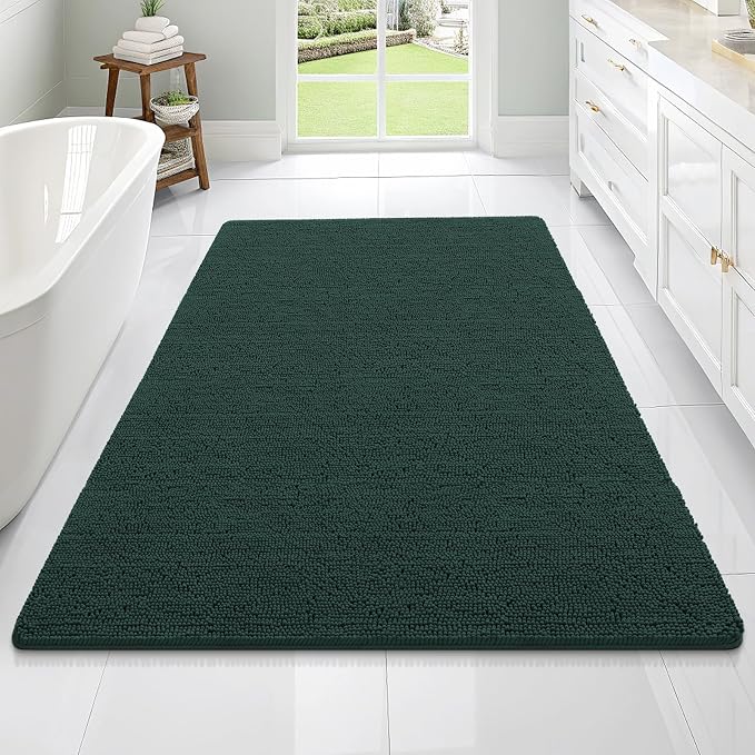 OLANLY Bathroom Rugs 70x46, Extra Soft Absorbent Chenille Bath Rugs, Rubber by OLANLY