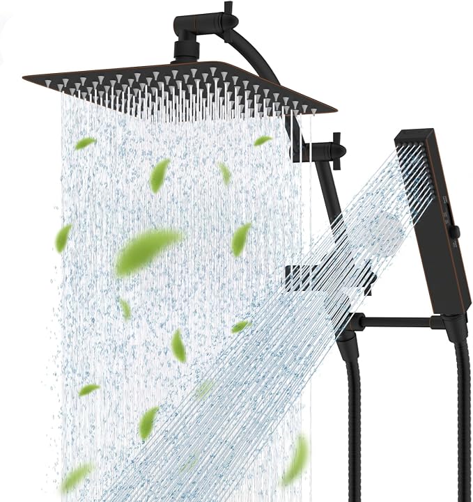 Hibbent All Metal CUPC Certified 10'' Rain Shower Head, Dual Shower Head Combo by Hibbent