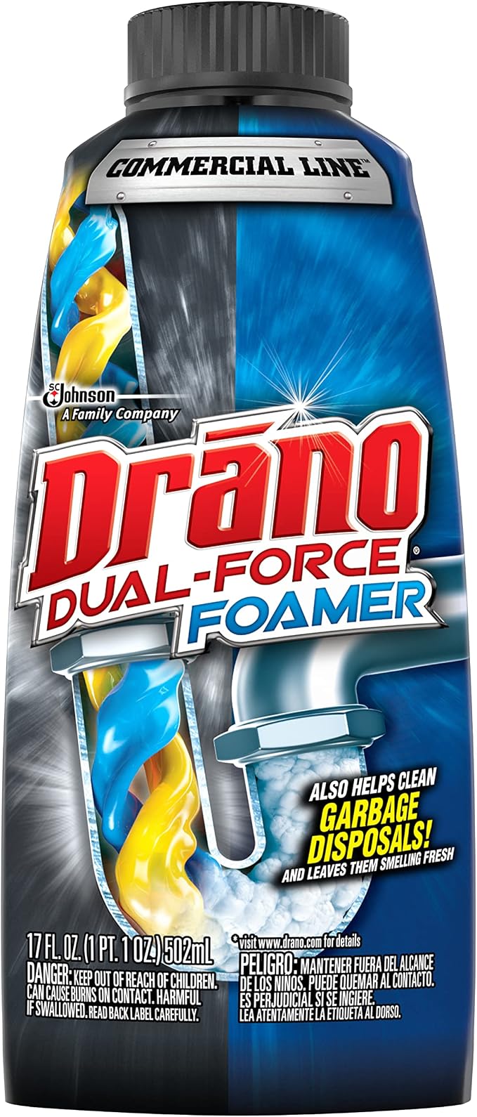 Drano Dual-Force Foamer Clog Remover, Commercial Line, 17 oz by Drano