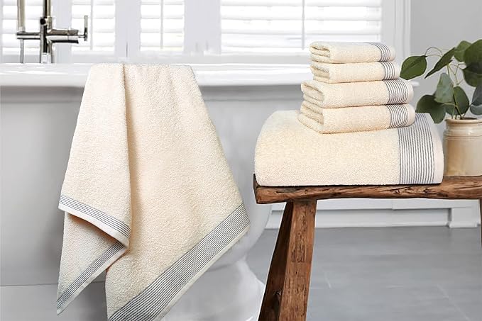Belizzi Home 100% Cotton Ultra Soft 6 Pack Towel Set, Contains 2 Bath Towels - Image 5