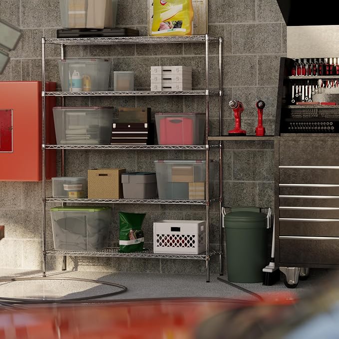 18" Deep x 54" Wide x 74" Height Wire Shelving Kit | 5-Tier | NSF Commercial - Image 2