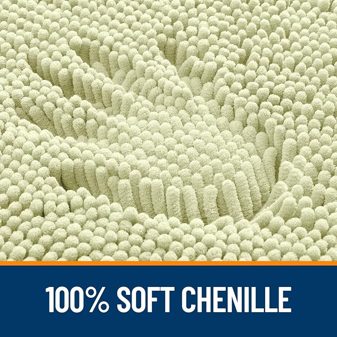 OLANLY Bathroom Rugs 24x16, Extra Soft Absorbent Chenille Bath Rugs, Rubber - Image 4