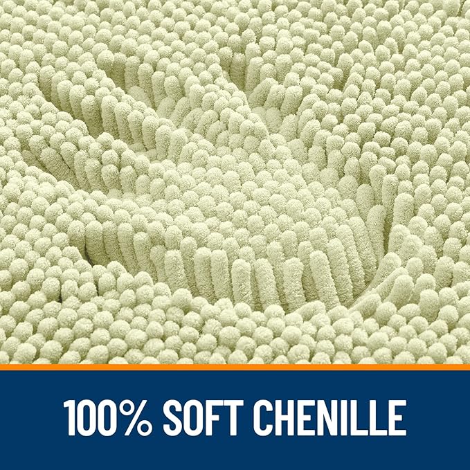 OLANLY Bathroom Rugs 44x24, Extra Soft Absorbent Chenille Bath Rugs, Rubber - Image 4