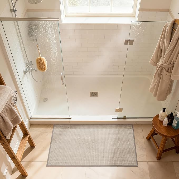 GRANNY SAYS Khaki Bathroom Rugs, Soft Chenille Bathroom Mat, Absorbent Bath - Image 8