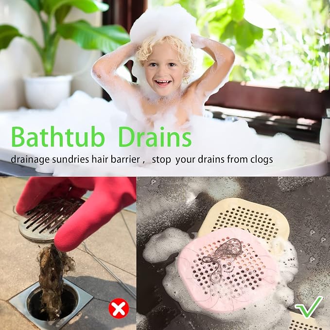 2 Pack Drain Hair Catcher Silicone Drain Protector Bathroom Accessories Hair - Image 2