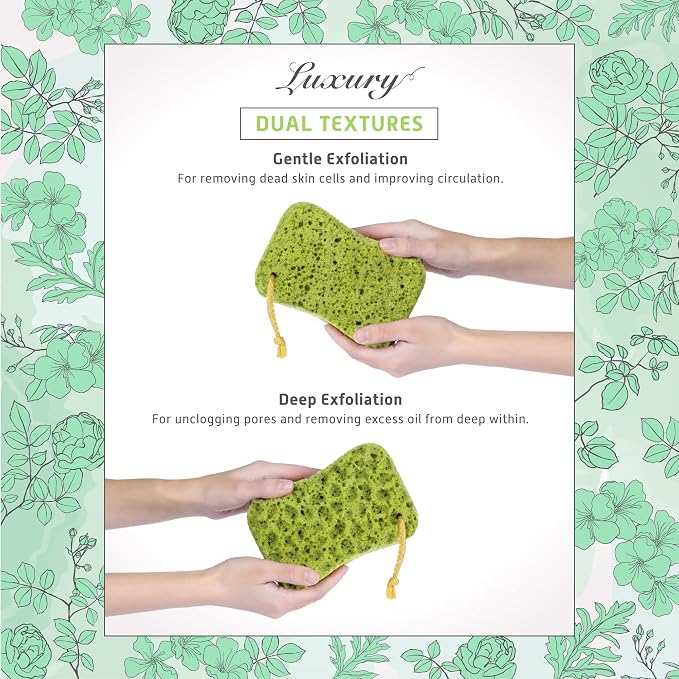 Spongentle Deep Cleansing Dual Texture Body Loofah Sponge, Vacuum Sealed - Image 2
