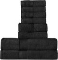 Bath Towels 8 Piece Towel Set – 100% Combed Cotton – Bath + Hand + Washcloths – by SweetHomeCollection