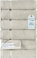 SALBAKOS 100% Turkish Cotton Hand Towel Set of 6 16x30 inch | Heirloom Quality by SALBAKOS