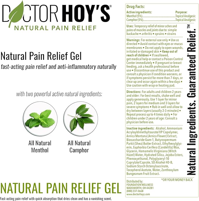 DOCTOR HOY'S Natural Pain Relief Gel, Water Based - Image 2