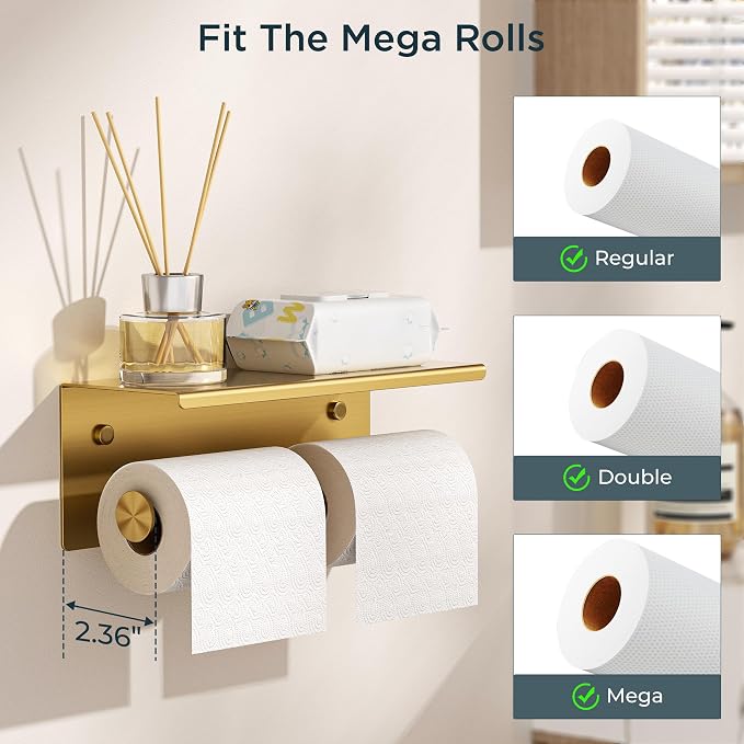 FORIOUS Double Toilet Paper Holder - Image 2