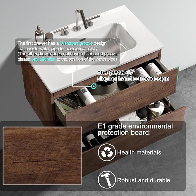 Wall Mounted Floating Bathroom Vanity - Image 3