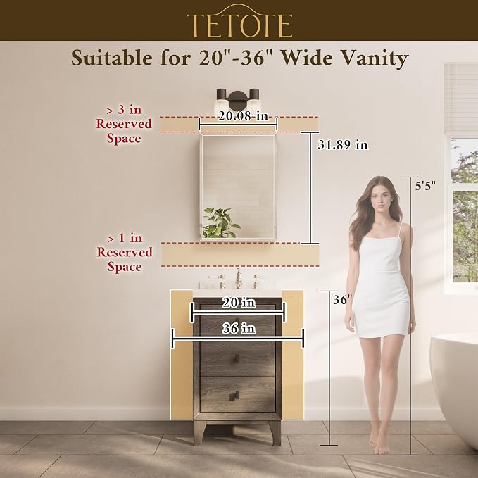 TETOTE 20 x 32 Mirrored Medicine Cabinets - Image 9