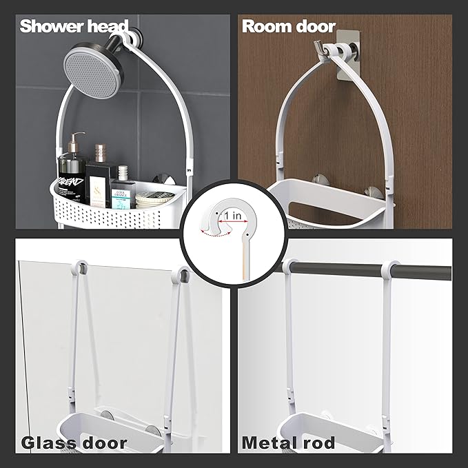 Heavy duty shower caddy hanging; 3 tiers supper large plastic shower basket - Image 3