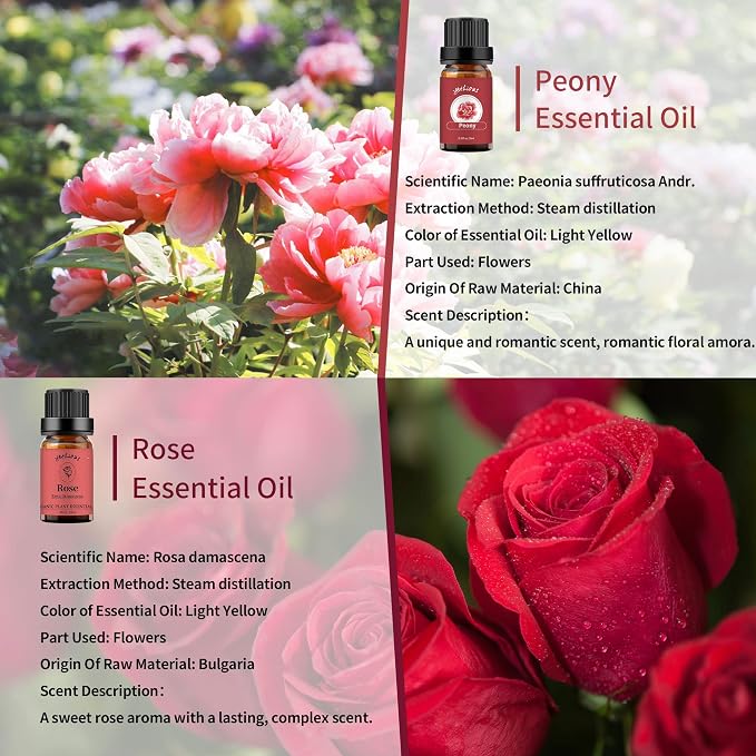 yethious Rose Essential Oil Organic Flower Natrual Peony Essential Oil - Image 2