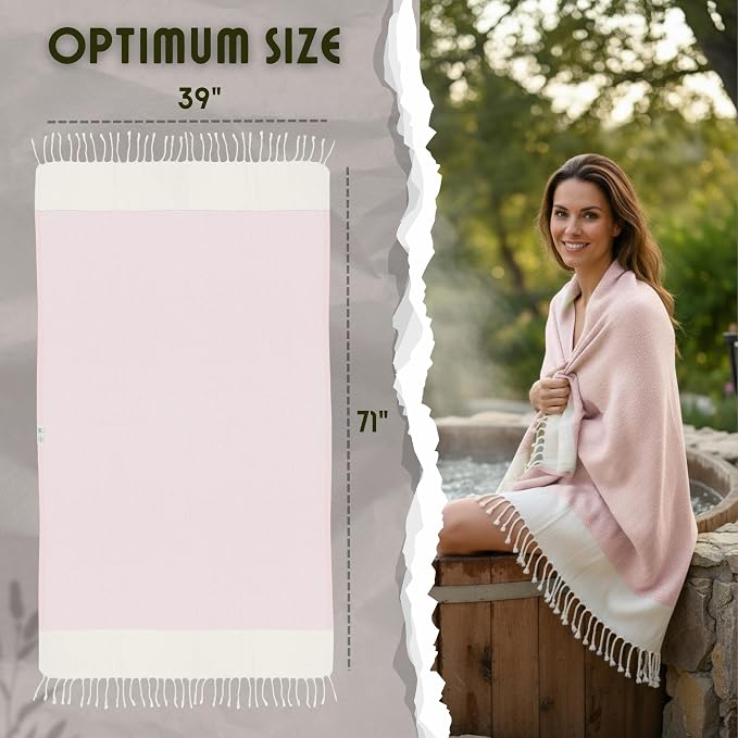 Bazaar Anatolia Turkish Beach Towel 100% Cotton Bath Towels 71x39 Quick Dry - Image 2