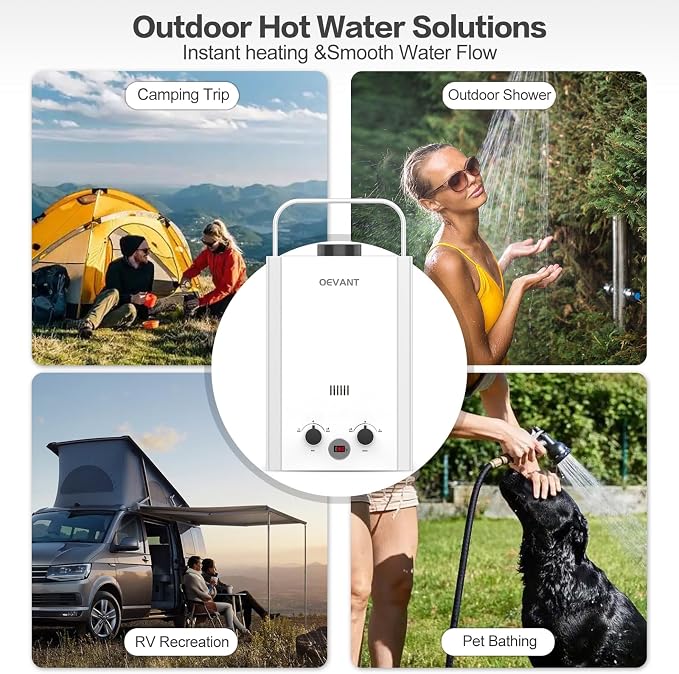 Propane Water Heater, 1.58GPM 6L Portable Tankless Water Heater - Image 8