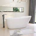 59" High-back Acrylic Freestanding Bathtub, Stand Alone Slipper Soaking Tub by ADECABBATH
